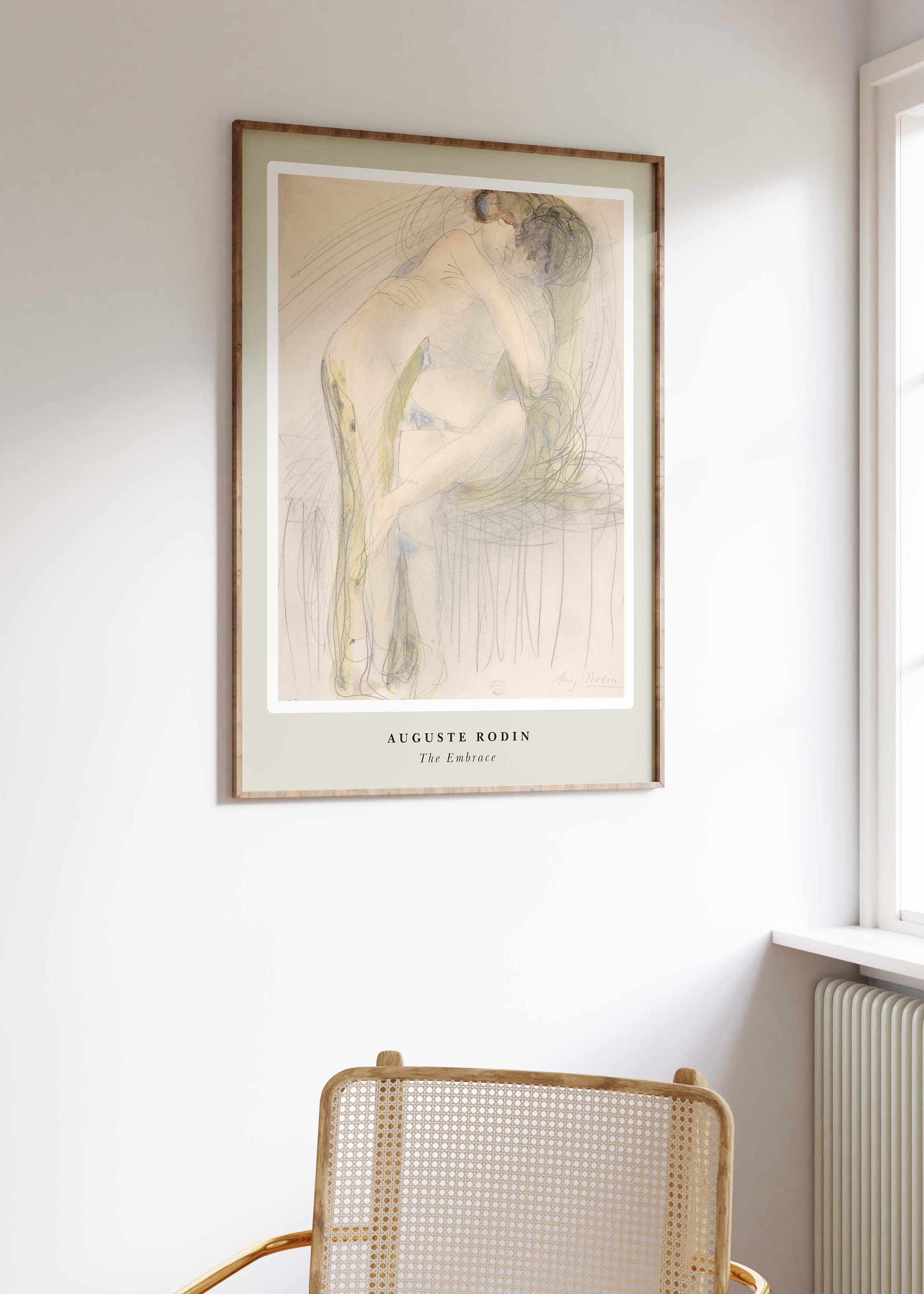 Auguste Rodin Print, Rodin Vintage Print, the Embrace Print, Rodin