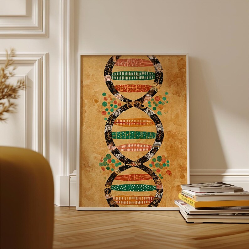 DNA Pattern Poster | Abstract Biology Wall Art | Decorative Helix ...