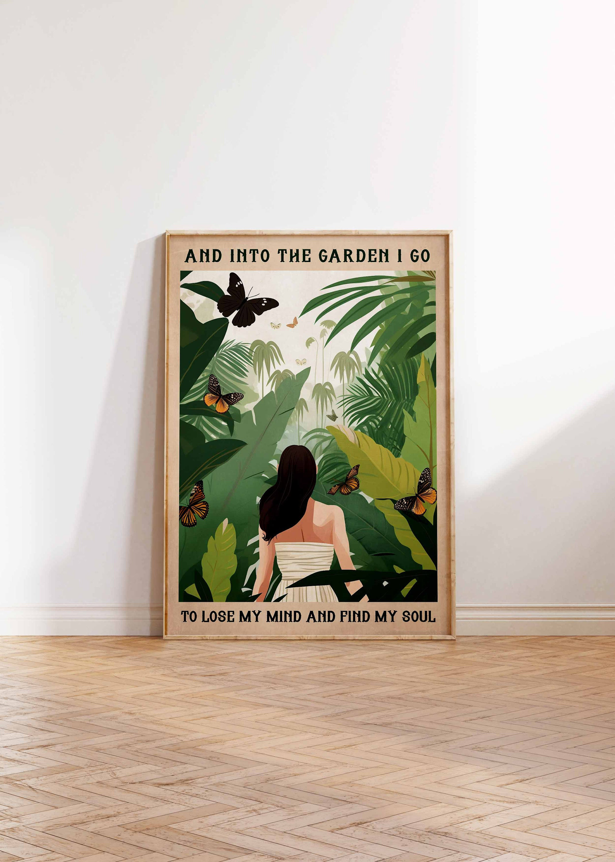 Vintage Gardening Poster Garden Poster Into the Garden I Go to