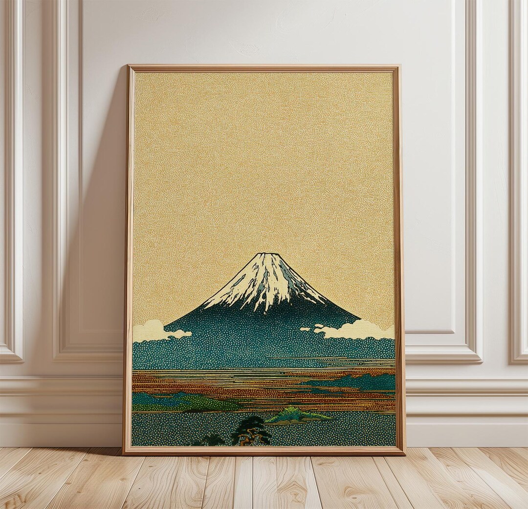 Mount Fuji Poster | Japanese Landscape Wall Art | Vintage Style Nature ...