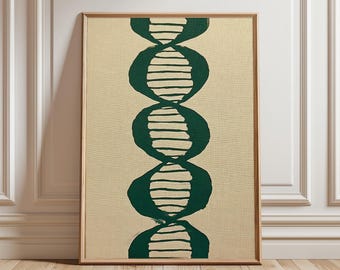 DNA Helix Poster | Minimal Science Wall Art | Abstract Biology Illustration Print