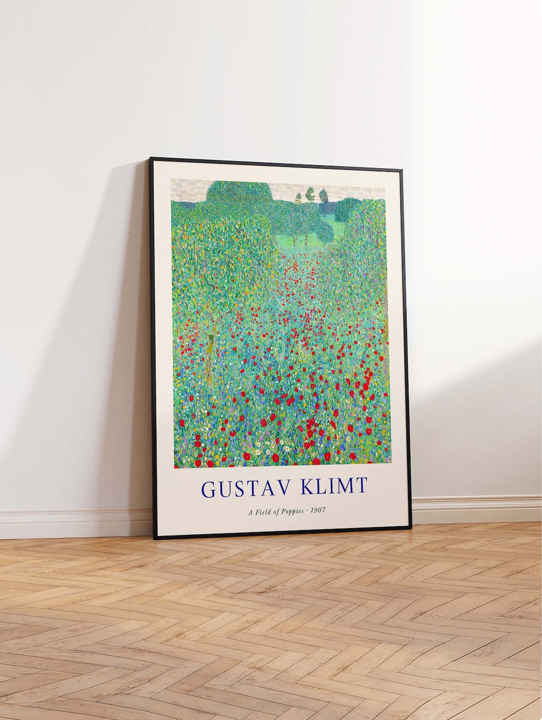 Gustav Klimt A Field of Poppies, Gustav Klimt Print, Klimt Poppies
