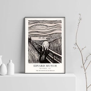 The Scream by Edvard Munch, The Scream Print, Munch Print, Munch Wall Art, Scream Art Print, Skrik, Home Decor Wall Art Sizes A2/A3/A4 image 2