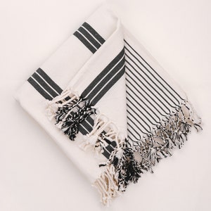 Rapid Dry Turkish Bath Towel, Soft Lightweight Towel, Boho Beach Blanket, Tassel Towel, Organic Cotton Turkish Towel, Eco Friendly Towel Bold Stripes