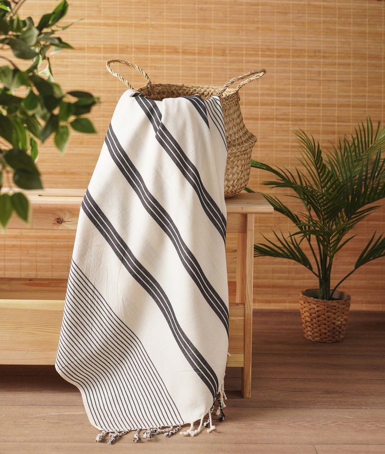 Rapid Dry Turkish Bath Towel, Soft Lightweight Towel, Boho Beach Blanket, Tassel Towel, Organic Cotton Turkish Towel, Eco Friendly Towel image 3