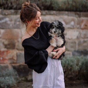Pantalones cortos de gasa de algodón blanco: Prenda de estar por casa de verano de talle alto imagen 11