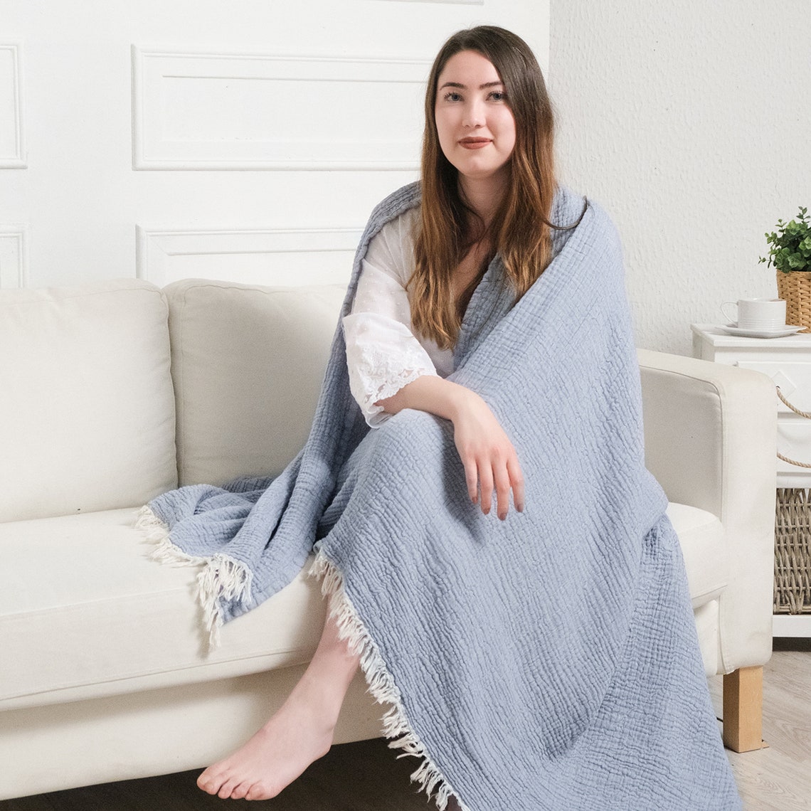 Adult Muslin Blanket / Soft Breathable Throw Blanket / Double Etsy