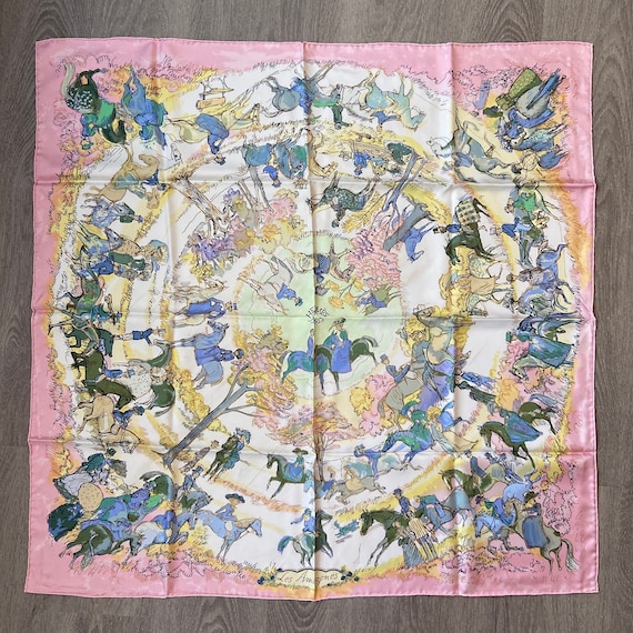 Extremely Rare HERMES Authentic Silk Scarf Les Ama