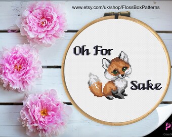 Frech Kreuzstich ""For Fox Sake"" Entzückender Baby Fuchs Sofort Download