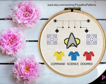 Star Trek Inspiriert Kreuzstich Sofort Download "To Boldly Go" Sci Fi Theme Muster