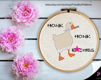 MATURE Untitled Goose Inspired "Honk Honk Bitches" Kreuzstichmuster PDF