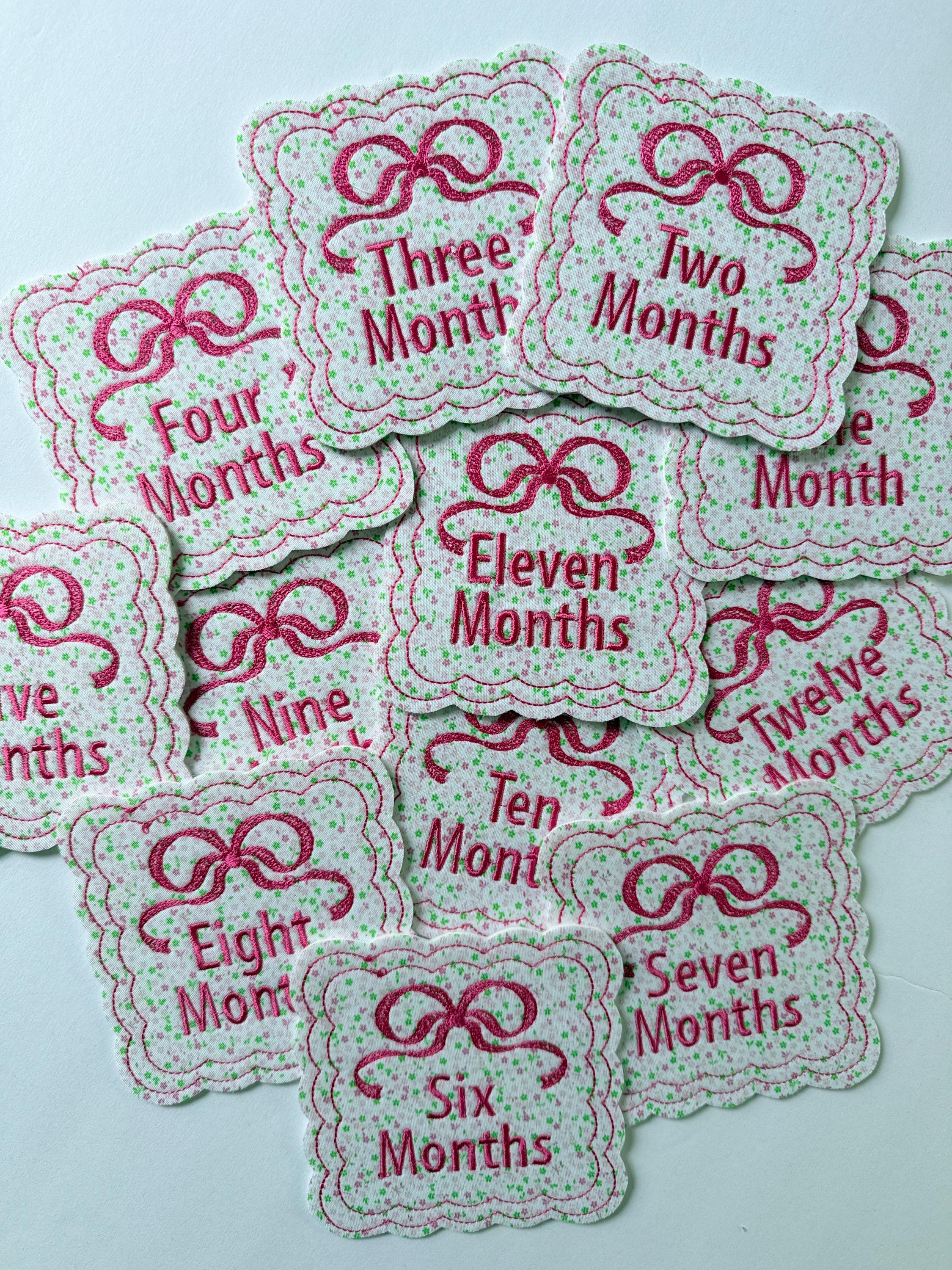 Floral Baby Milestone Cards With Bow - Etsy