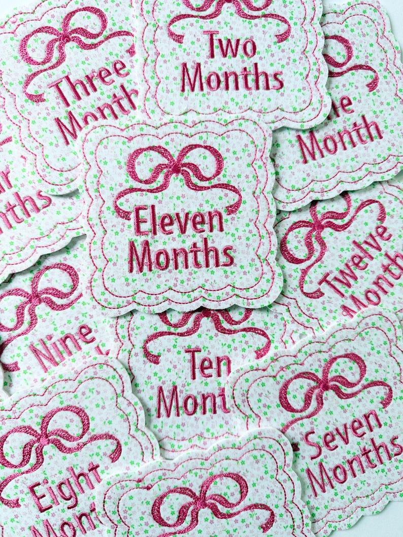 Floral Baby Milestone Cards With Bow - Etsy