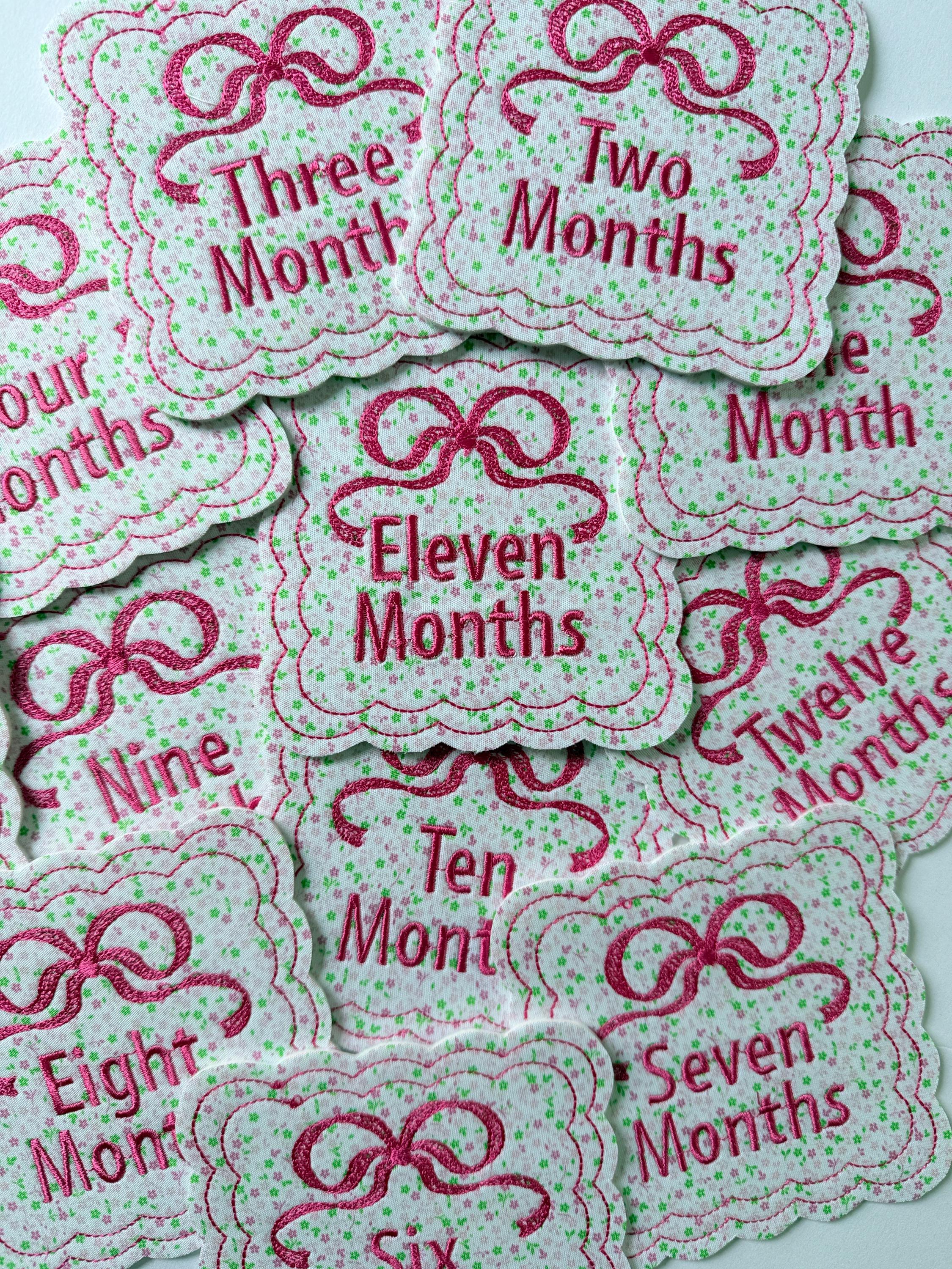 Floral Baby Milestone Cards With Bow - Etsy