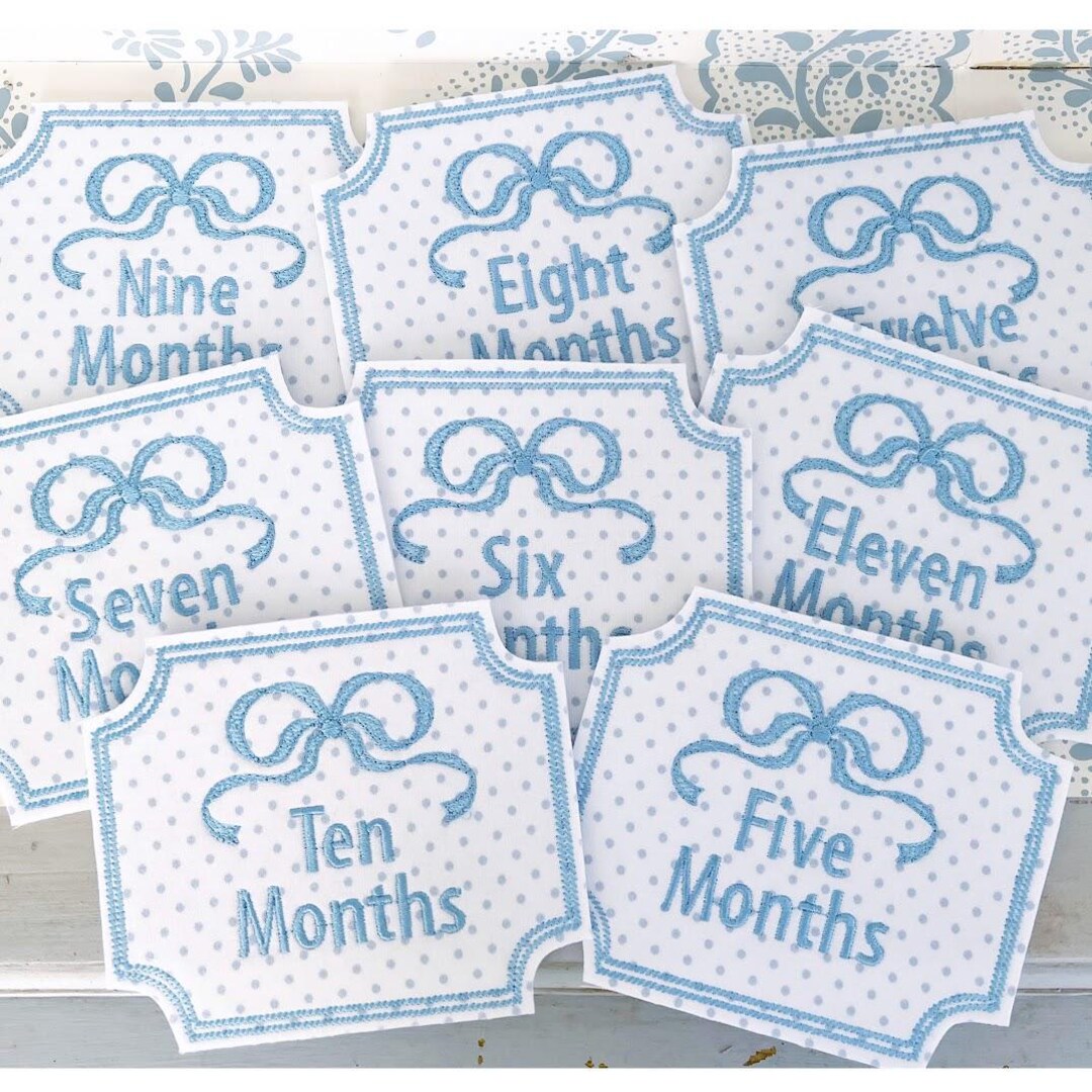 Baby Milestone Cards With Bow - Etsy