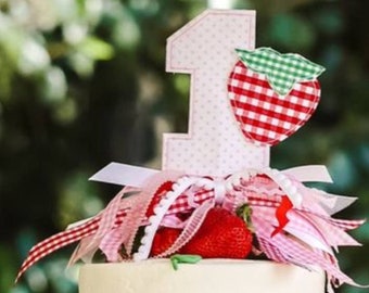 Strawberry Number Cake Topper