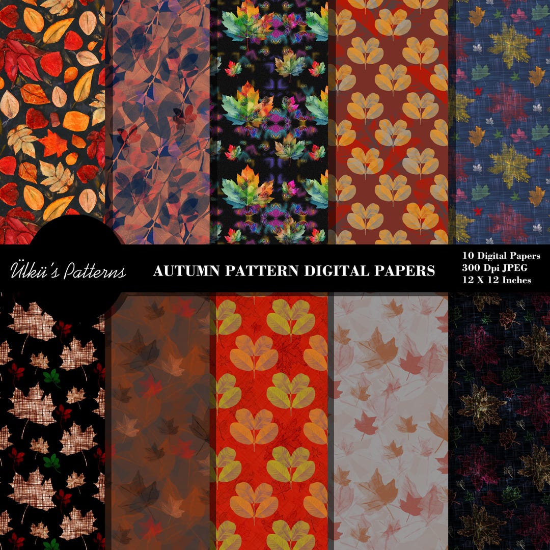 Autumn Pattern Digital Papers,autumn Seamless Digital Download, Autumn ...