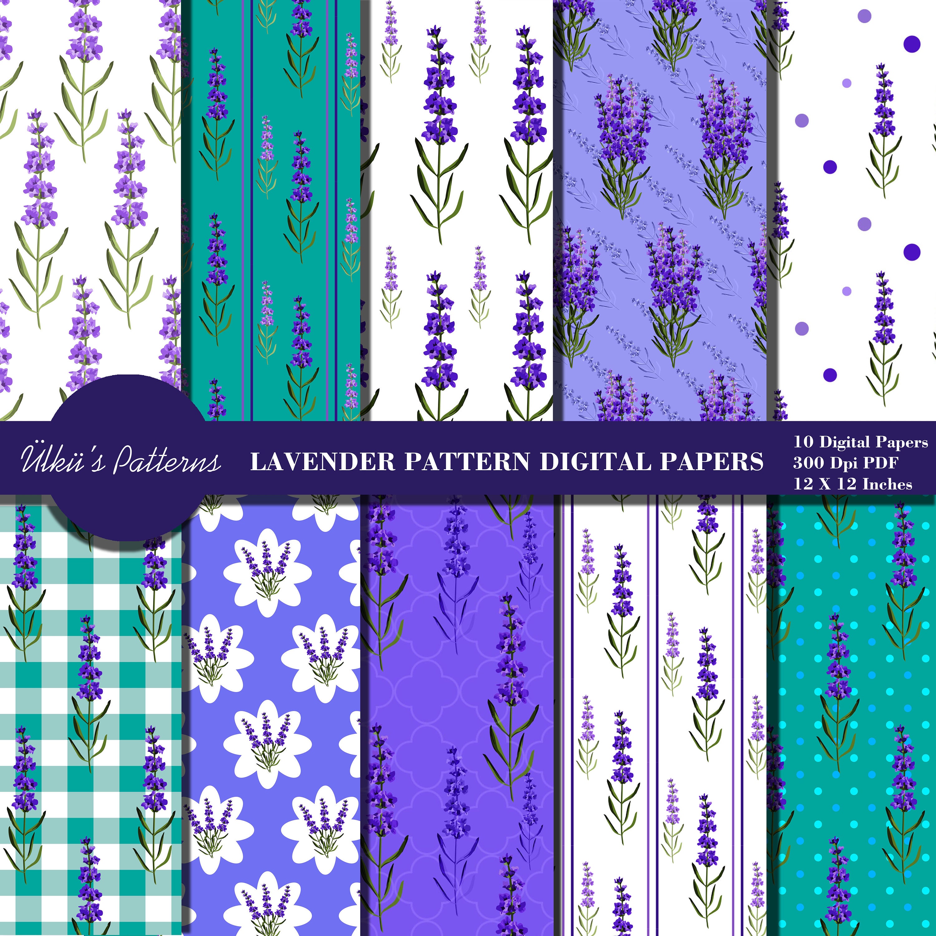 Lavender Pattern Digital Papers,lavender Floral Papers,floral Digital
