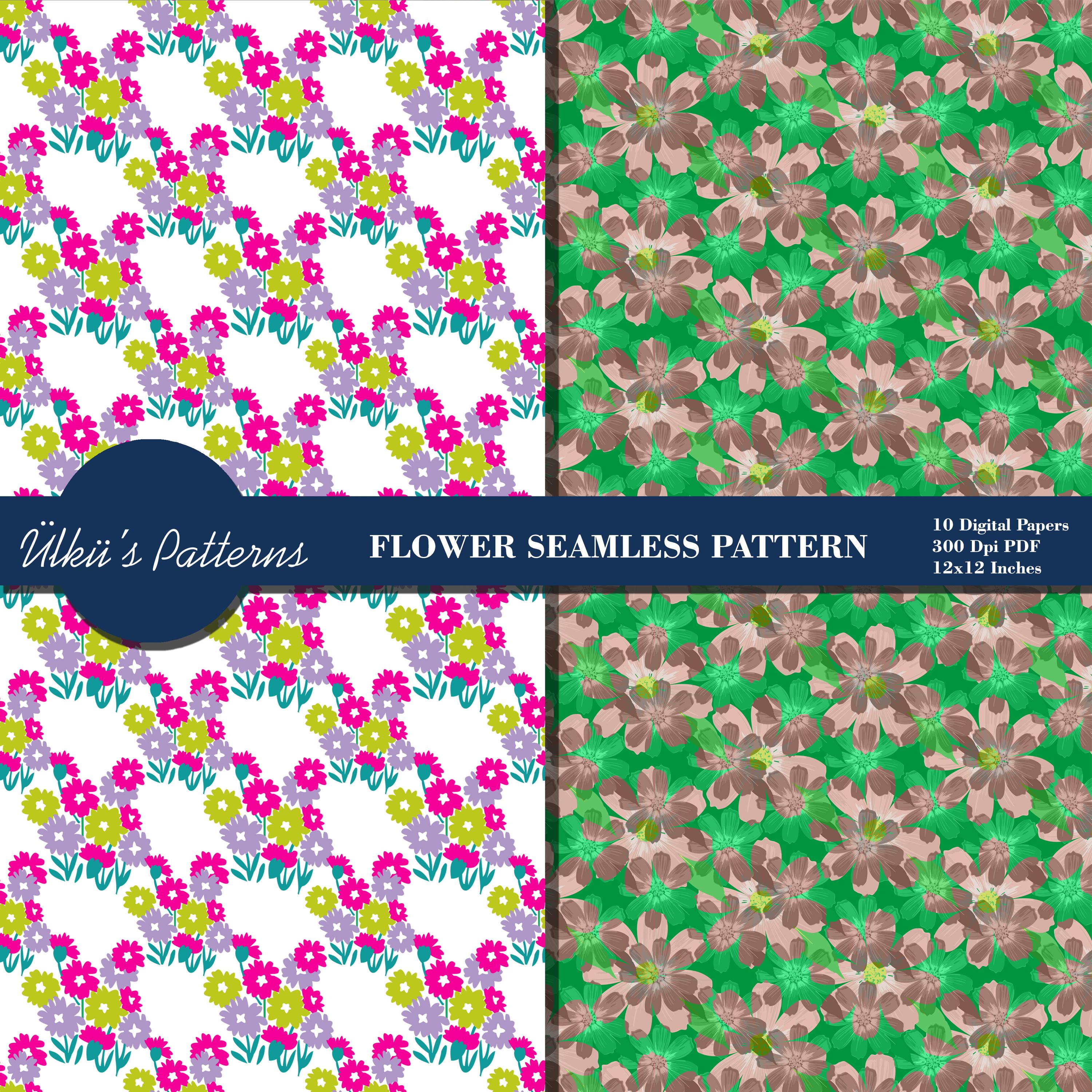 Flower Seamless Pattern,flower Pattern Digital Paper Pack,flower ...