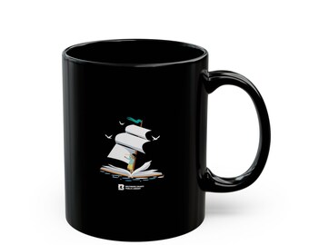 Adventure Awaits Mug | Black Ceramic Coffee Cup