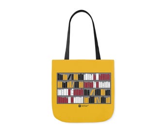 Maryland Flag Bookshelf Canvas Tote Bag, Book Lover Gift