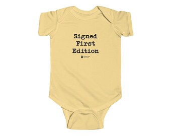 Signed First Edition - Mom & Dad - baby bodysuit | Newborn milestone onesie