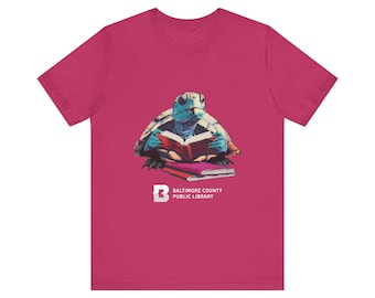 Slow Down for the Library - Book Reading Turtle Tee, Airlume Cotton Library Support Shirt