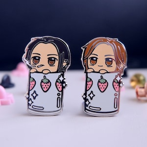 Nana & Hachi Strawberry Cup Enamel Pins