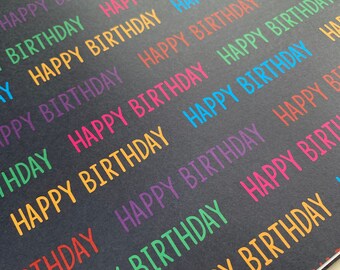 Happy Birthday Rainbow gift wrap | A1 sheet (folded)