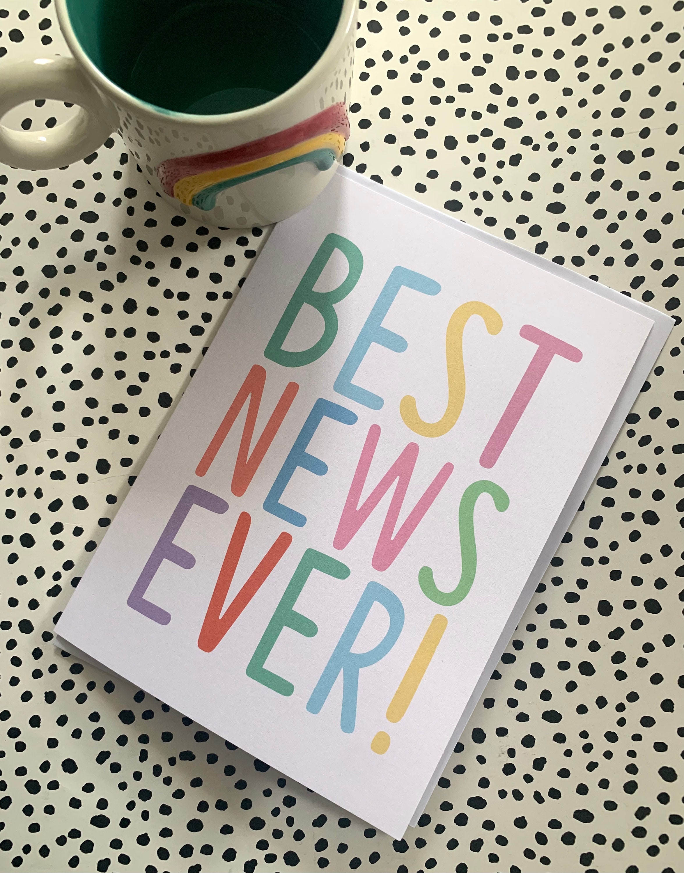 Glückwunschkarte 'Best News Ever' – Blanko Innen, 400 G/m² Recyclingkarton, Inkl. Umschlag