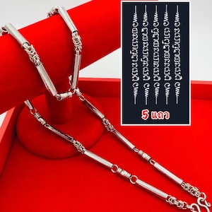 22-40 inches 5.5mm,Yant 5 row Success Necklace,Stainless Steel Chain,Lucky Necklace, for Men,Thailand Jewelry,Amulet Necklace,Asian Jewelry