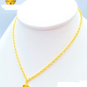 Real Gold Children&#39;s Necklace: Heart Pendant, 10 inch*DDP (Delivered Duty Paid)
