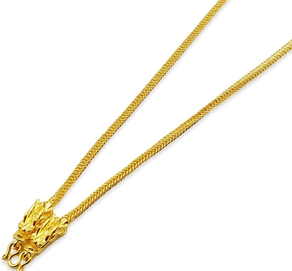 15.16g.real GOLD Necklace Dragon Pattern Two Dragon Heads Etsy UK