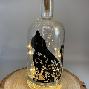 Cat light bottle - light bottle - cat gifts