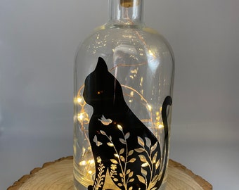 Cat light bottle - light bottle - cat gifts