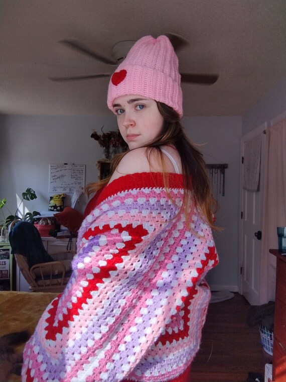 Handmade Crochet Cardigan Oversized Sweater Valentines Day - Etsy