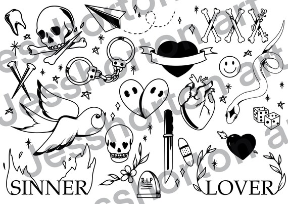 Filler Tattoo Sheet PRINTABLE - Etsy Australia Filler Tattoo Sheet PRINTABLE - Etsy Australia