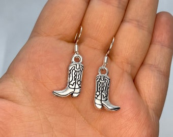 Cowboy Boot Earrings - Budget Cheap Low Price Silver Gold Gift For Her Birthday Jewellery Jewelry  - Bratty Bat