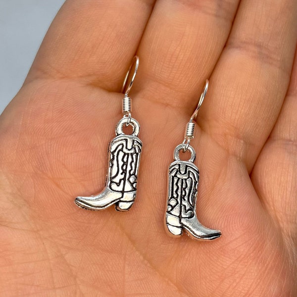 Cowboy Boot Earrings - Budget Cheap Low Price Silver Gold Gift For Her Birthday Jewellery Jewelry  - Bratty Bat