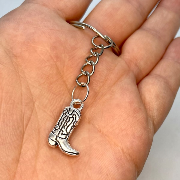 Cowboy Boot Keychain - Keyring Unique Gift Cheap Budget For Her Him Low Cost Birthday House Warming - Bratty Bat