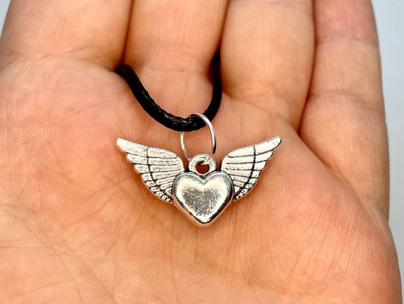 Winged Heart Necklace Budget Cheap Low Price Silver Gold Gift for