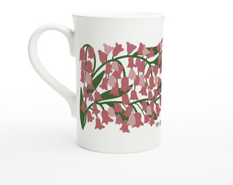 May - Lily Of The Valley - Birth Month Flower | White 10oz Porcelain Slim Mug