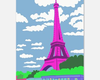 Pink Eiffel Tower | France Fine Art Poster 27x35 cm / 11x14″