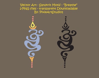 Tatoo - Sanskrit "Breathe" Motif - downloadable PNG file by pixieartstudio1