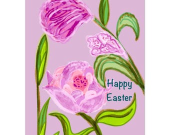 Happy Easter Floral | Pack of 10 Greeting Cards (US & CA)