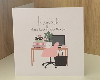 New Job card, good luck card, personalised