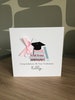 Personalised graduation card with pink bow 