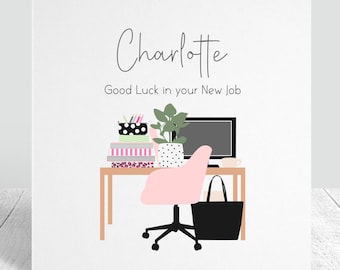 New Job card, good luck card, personalised