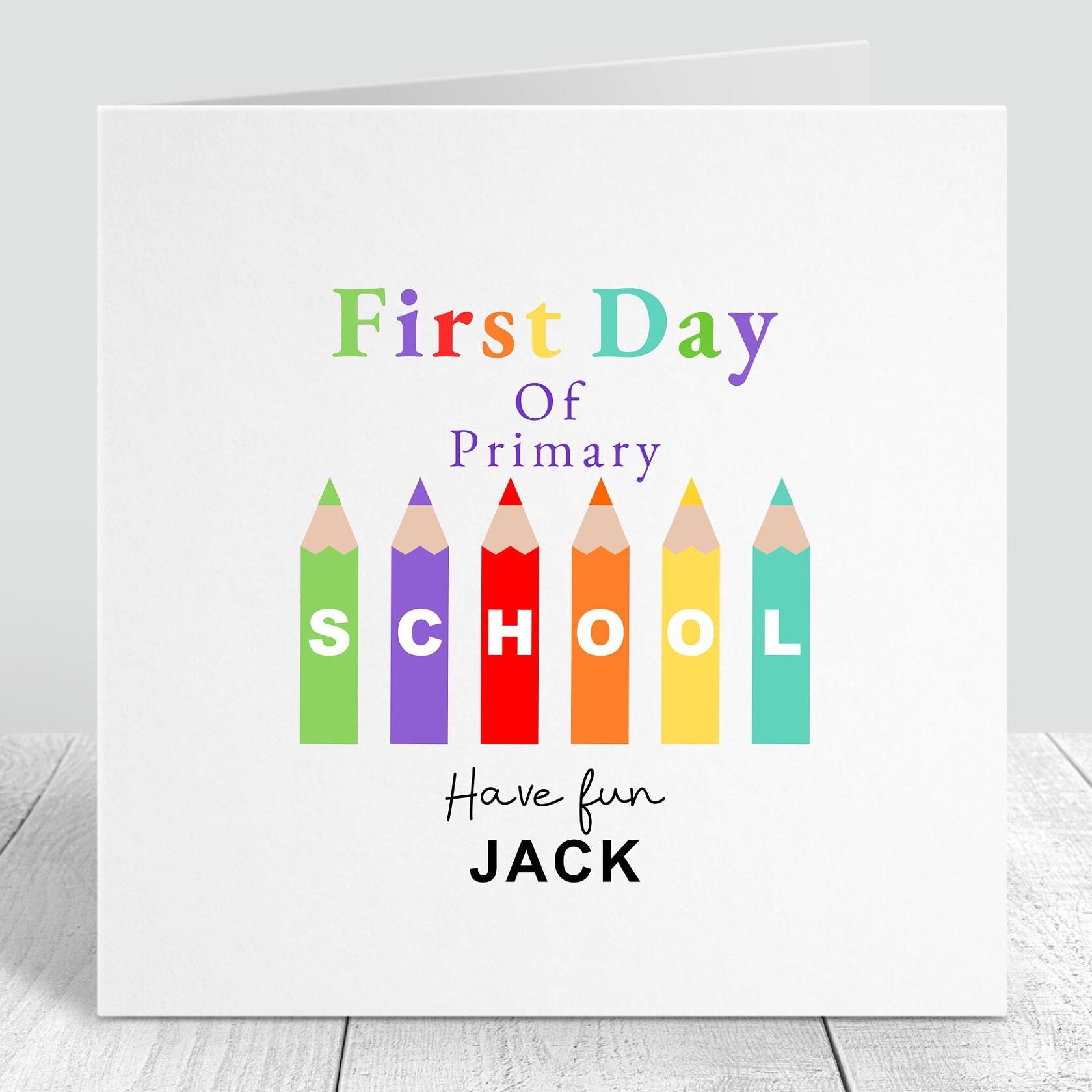 First Day of School Card, Personalised With Name - Etsy UK