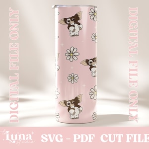 Emballage pour verre Gremlins de 20 oz Pretty in Pink | Emballage pour verre à sublimation | Papier pour verres tendance | Emballage pour gobelet 20 oz | Enveloppement sans couture